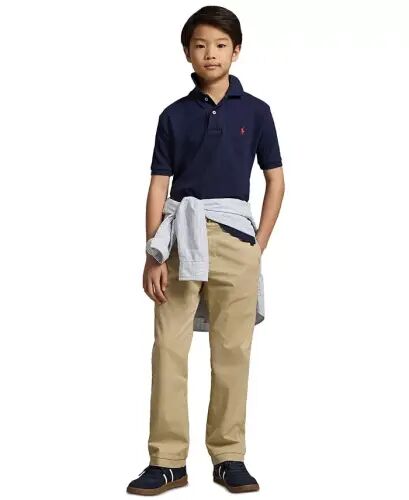 Big Boys Cotton Mesh Logo Polo Shirt-Refined Navy - 2