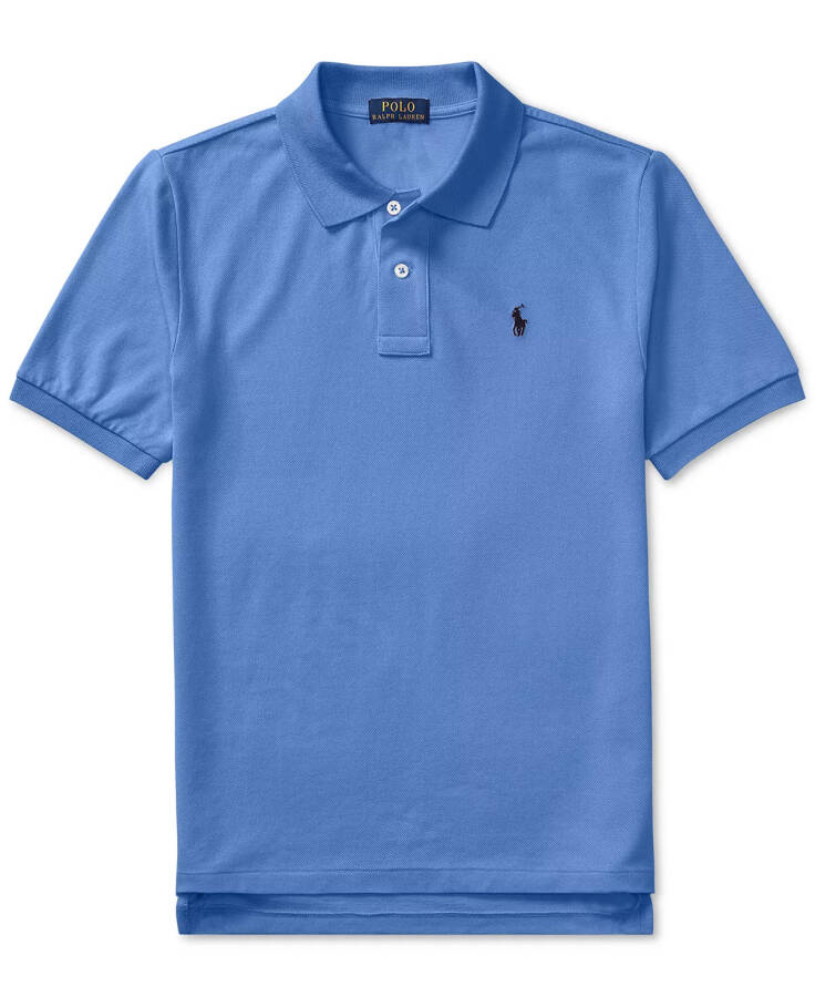 Big Boys Cotton Mesh Logo Polo Shirt Scottsdale Blue - 1