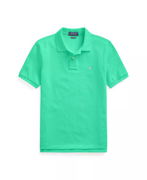 Big Boys Cotton Mesh Logo Polo Shirt Sunset Green - 1