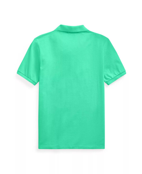 Big Boys Cotton Mesh Logo Polo Shirt Sunset Green - 2