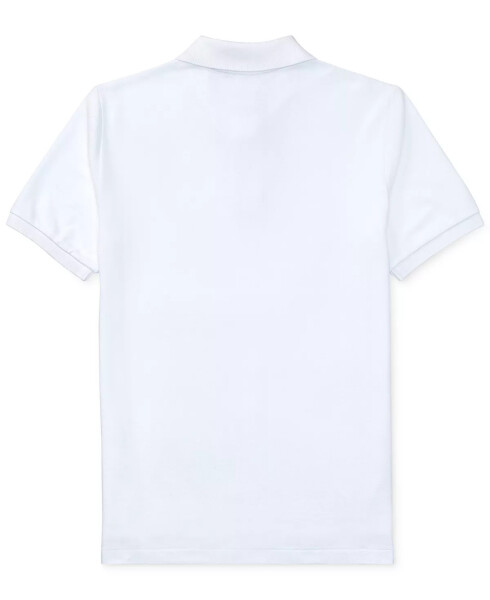 Big Boys Cotton Mesh Logo Polo Shirt White - 8