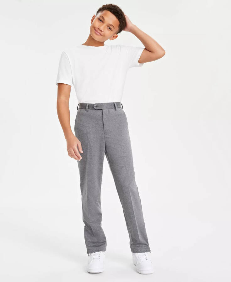 Big Boys Knit Stretch Dress Pant Heather Grey - 1