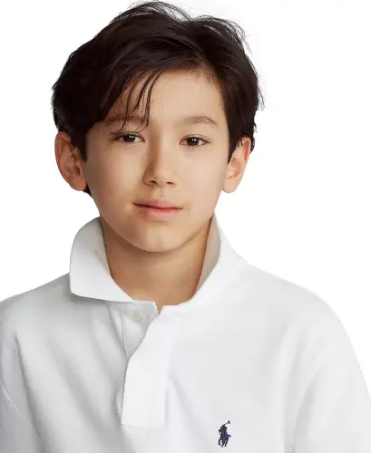 Big Boys Cotton Mesh Logo Polo Shirt-White - 3