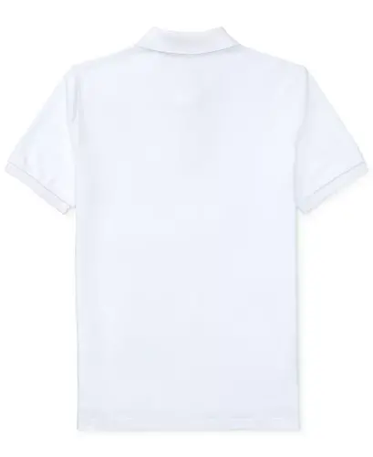 Big Boys Cotton Mesh Logo Polo Shirt-White - 8