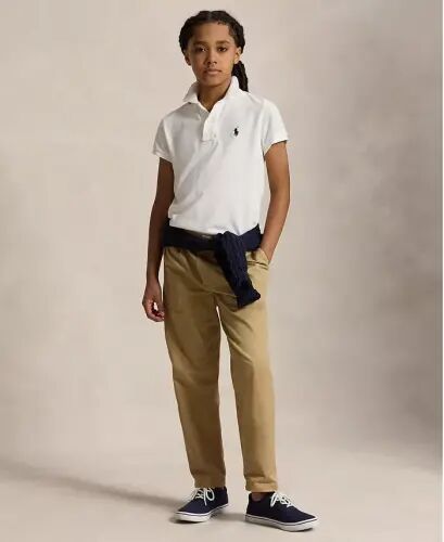 Big Boys Cotton Mesh Logo Polo Shirt-White - 2