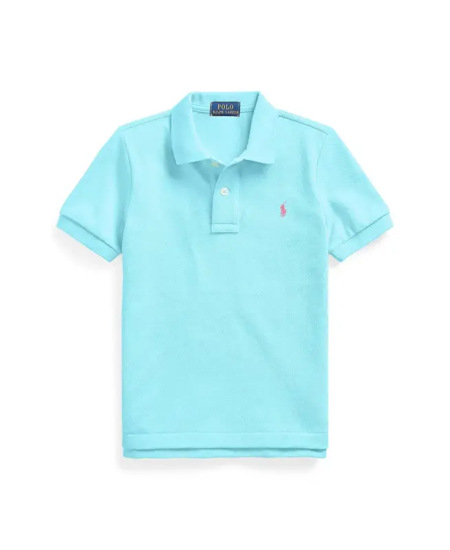 Big Boys Paxta Torli Logo Polo Ko'ylak - Frantsuz Turkuaz - POLO RALPH LAUREN
