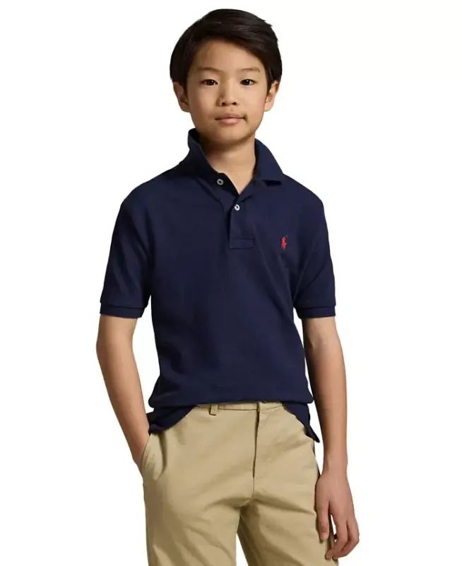 Big Boys Paxta Torli Logo Polo Koʻylak — Toza Koʻk - 1