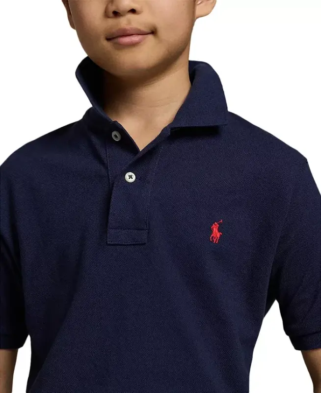 Big Boys Paxta Torli Logo Polo Koʻylak — Toza Koʻk - 3