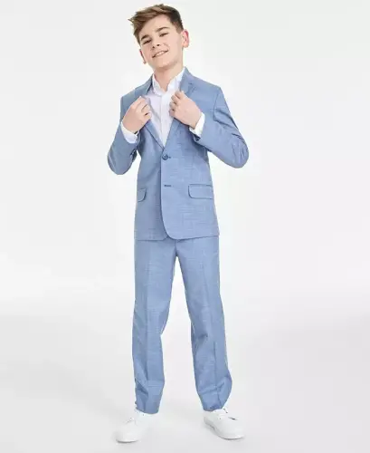 Big Boys Stretch Sharkskin Machine Washable Suit Pants - 4