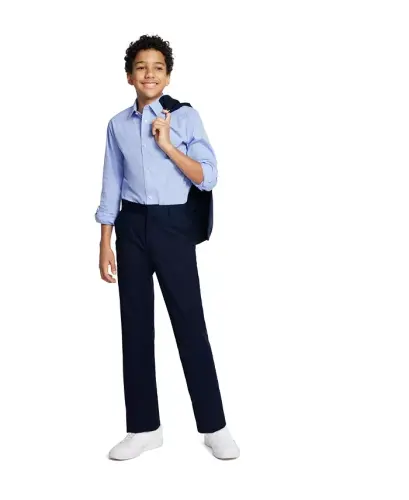 Big Boys Stretch Sharkskin Machine Washable Suit Pants - 3