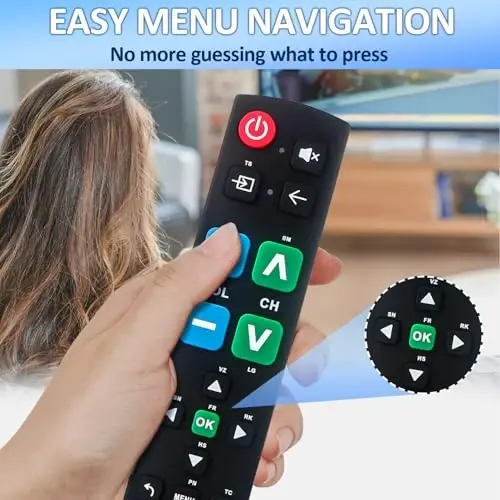 Big Button Universal Remote for All TV Remote, for All Samsung/LG/VIZIO/Sony/Hisense/Philips/Panasonic TVs and More - GVIRTUE (1)
