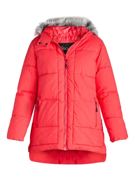 Big Chill Ayollar va Ayollar Plus Keng Tikilgan Puffer Palto Sun'iy Mo'ynali Kaput bilan, S-3X o'lchamlari - 4