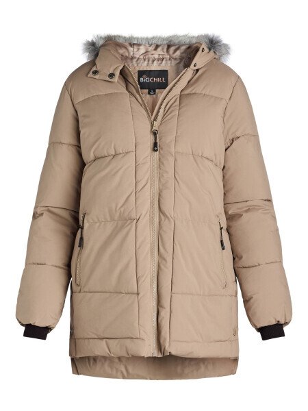 Big Chill Women's and Women's Plus Wide Quilted Puffer Coat with Faux Fur Trim Hood, Sizes S-3X - 4