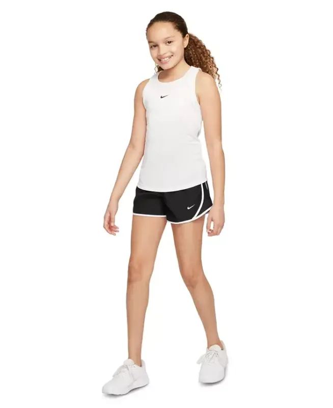 Big Girls Dri-Fit Tempo Running Shorts - Qora/Oq - 3