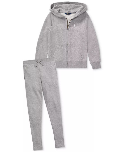 Big Girls French Terry Full-Zip Hoodie Light Grey Heather - 3