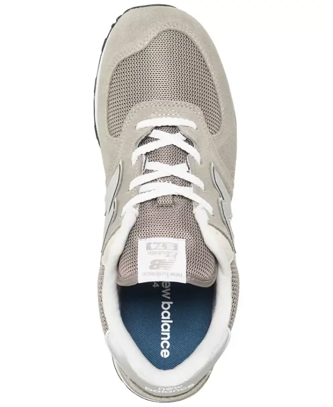 Big Kids 574 Casual Sneakers from Finish Line-Gray - 5