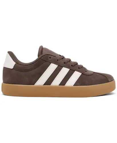 Big Kids' VL Court 3.0 Casual Sneakers from Finish Line - Earth Strata, White - adidas (1)