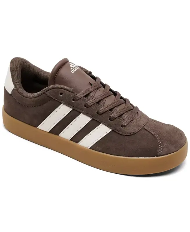 Big Kids' VL Court 3.0 Casual Sneakers from Finish Line - Earth Strata, White - 1