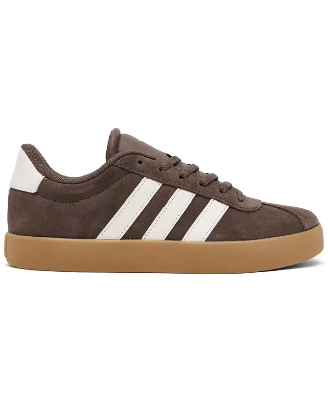 Big Kids' VL Court 3.0 Casual Sneakers from Finish Line - Earth Strata, White - 2