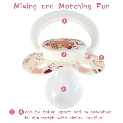 Big Size Adult Pacifier for Anxiety: Cute Paci Large Shield for Sleep - Silicone Binky Autism Toys with Case White - 3