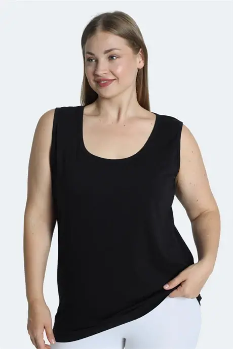 Big Size Black Tank Top with Thick Straps, White Sleeveless, 4 Seasons Sports and Daily Knitwear Undershirt - 8