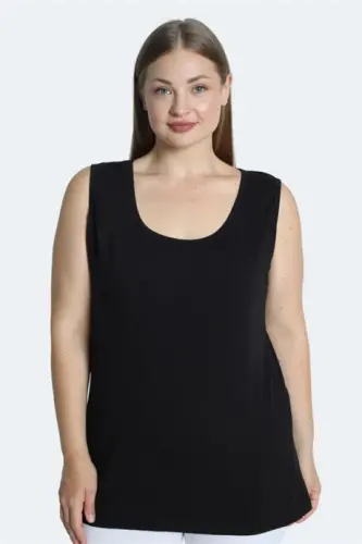 Big Size Black Tank Top with Thick Straps, White Sleeveless, 4 Seasons Sports and Daily Knitwear Undershirt - 9