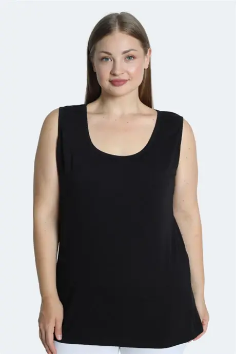Big Size Black Tank Top with Thick Straps, White Sleeveless, 4 Seasons Sports and Daily Knitwear Undershirt - 9