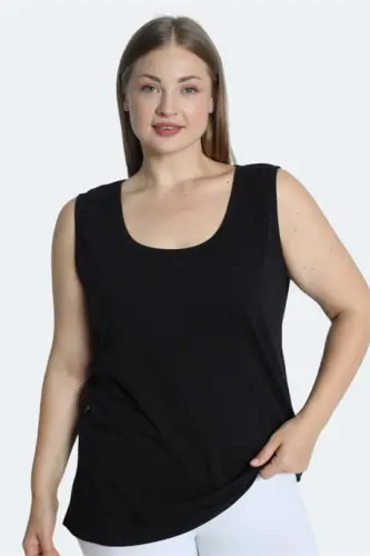 Big Size Black Tank Top with Thick Straps, White Sleeveless, 4 Seasons Sports and Daily Knitwear Undershirt - 1