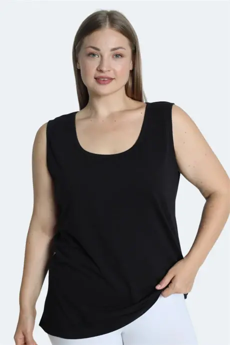 Big Size Black Tank Top with Thick Straps, White Sleeveless, 4 Seasons Sports and Daily Knitwear Undershirt - 1