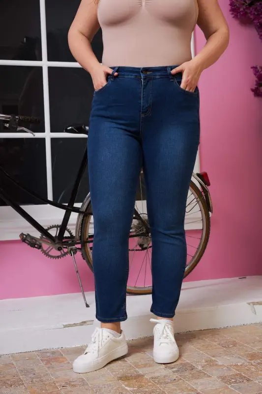 Big Size Kim.Navy Blue Pants - 1