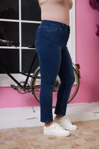 Big Size Kim.Navy Blue Pants - BÜYÜKBEDENIZ (1)