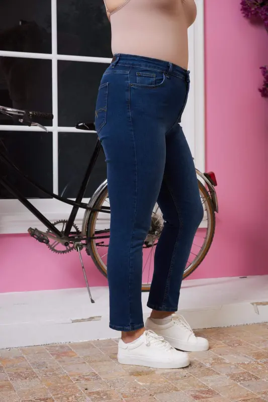 Big Size Kim.Navy Blue Pants - 2