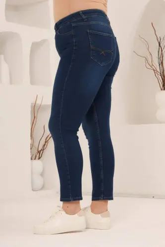 Big Size Kim.Navy Blue Pants - BÜYÜKBEDENIZ (1)