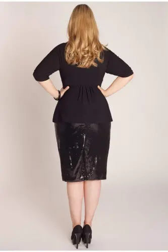 Big Size Modazone Sequin Evening Skirt KL06 Black - 4