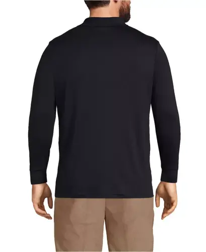Big & Tall uzun qo'lli Super Soft Supima Polo ko'ylak-Qora - 3