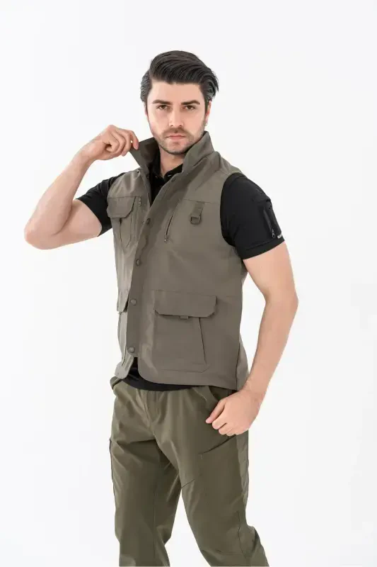 Bikatex Тактический Охотничий Жилет Многокарманный Жилет Журналиста - 201-ХАКИ3 - 6