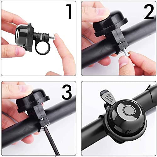 Bike Bell, 2 Pack Classic Bicycle Bell Loud Crisp Clear Sound Bicycle Bike Bell, City Bike, BMX Bike, Sports Bike Bell for Adults Kids, Right Hand/Left Hand Use (Black) - 4