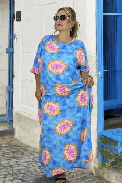 BIKE COLLAR LOW ARM EXTRA LARGE SIZE COTTON VISCOSE LARGE SIZE DRESS 58-64 SIZE - 4