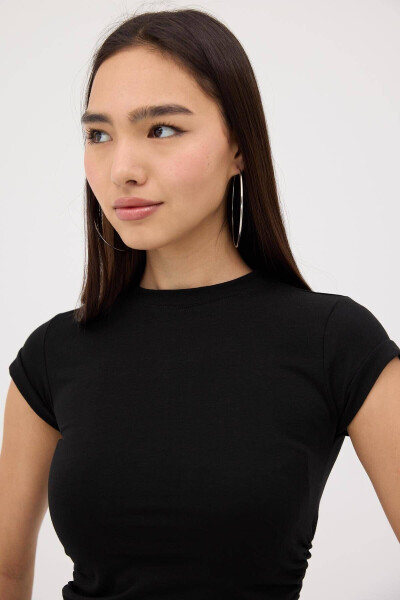 Bike Collar Ruched Side Blouse B3939-J5 - 3