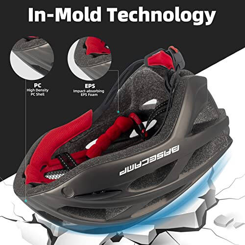 Bike Helmet, Basecamp Bicycle Helmet with Rear Light & Detachable Magnetic Goggles Lightweight Cycling Helmet Adjustable for Adult Men Women Mountain & Road (BC-069) - 4