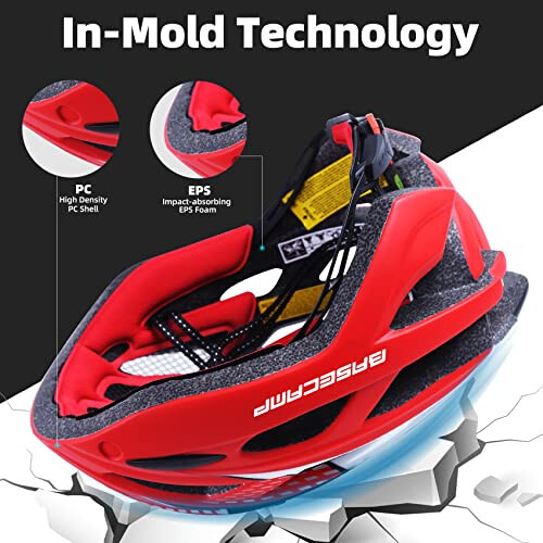 Bike Helmet, Basecamp Bicycle Helmet with Rear Light & Detachable Magnetic Goggles Lightweight Cycling Helmet Adjustable for Adult Men Women Mountain & Road (BC-069) - 5