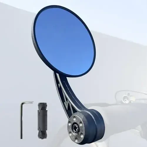 Bike Mirror Handlebar End Mount,Rotatable And Adjustable ebike mirror Wide Angle Bicycle Safe Clear E-Bike Glass Slight convex Shockproof Bike Rear View Mirrors 