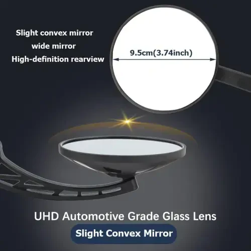 Bike Mirror Handlebar End Mount,Rotatable And Adjustable ebike mirror Wide Angle Bicycle Safe Clear E-Bike Glass Slight convex Shockproof Bike Rear View Mirrors - 5