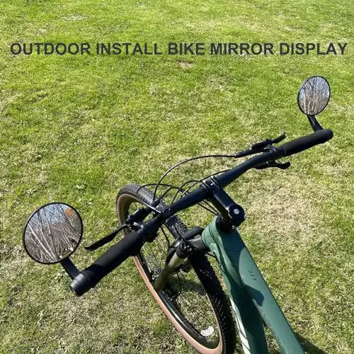 Bike Mirrors, Handlebar End Mirror, Rotatable And Adjustable Wide Angle Bicycle Mirror for Handlebars End Mount Safe Clear E-Bike Glass Side Mirror,Universal Shockproof Bike Rear View Mirror - 6