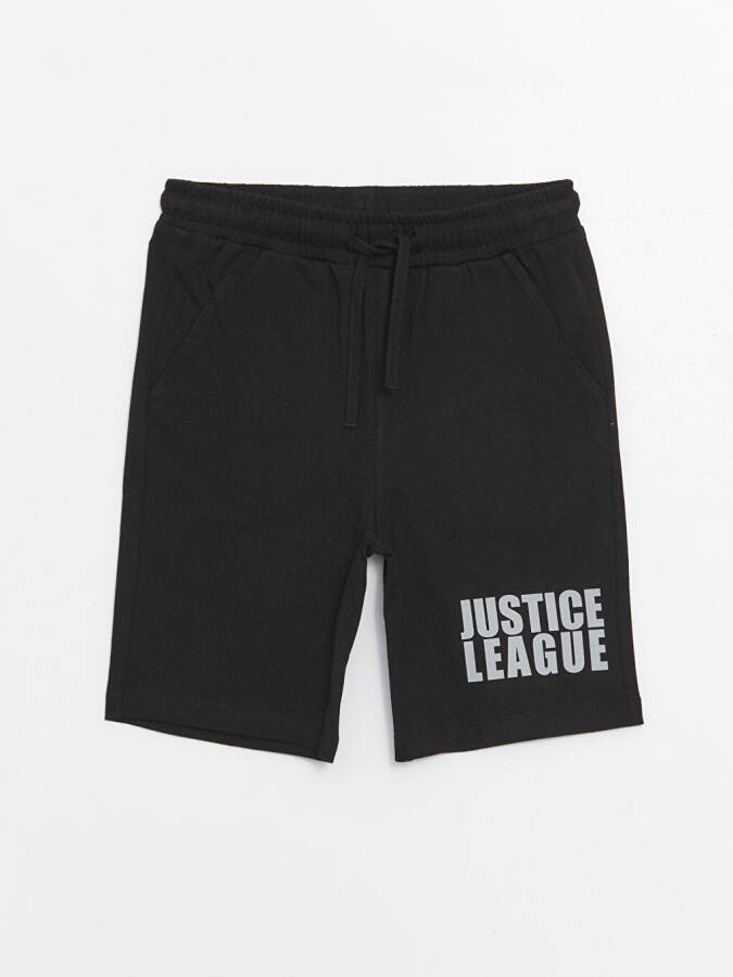 Bike Neck Justice League Printed Short Sleeve Boy's T-Shirt and Shorts - 11