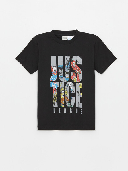 Bike Neck Justice League Printed Short Sleeve Boy's T-Shirt and Shorts - 2