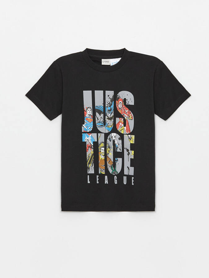 Bike Neck Justice League Printed Short Sleeve Boy's T-Shirt and Shorts - 2