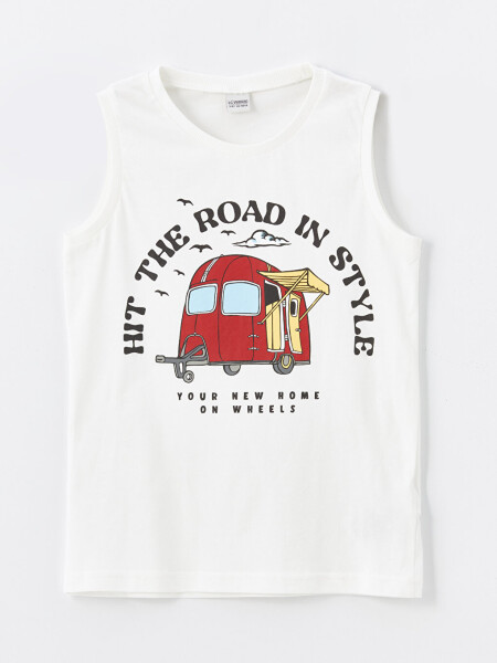 Bike Neck Printed Boys Athletic Shirt - 3