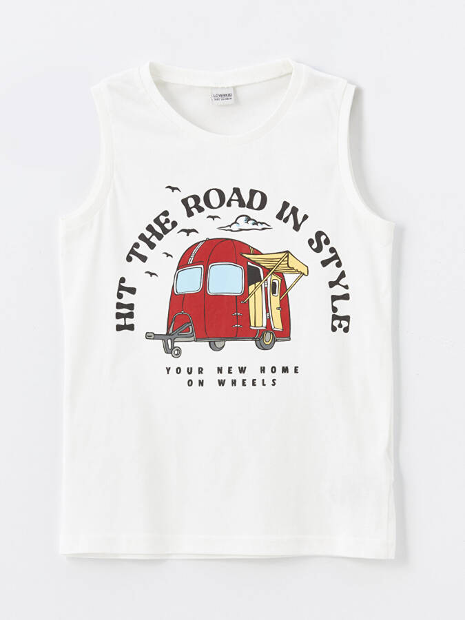 Bike Neck Printed Boys Athletic Shirt - 3