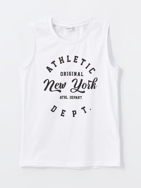 Bike Neck Printed Boys' Tank Top - 3
